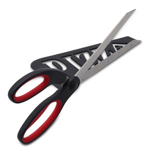 Stainless Steel Pizza <b>Scissors</b> Black And Red Straight Head Home <b>Kitchen</b> Multi Purpose Dough Cutting <b>Scissors</b> - Product Image 1