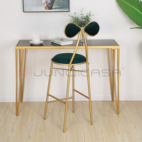 Tabouret de bar au design nœud papillon, chaise de bar en cuir PU avec structure en métal