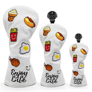 Customized OEM PU Leather Golf Head Cover Logo Embroidery Golf Club Head Covers for Driver/3 Wood/Hybrid - Product Image 1