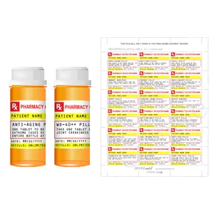 Etiquettes personnalisées Medicamentos Medical Doctor RX Prescription Label Sticker Roll Pill Bottle Bag Medicine Rx Label