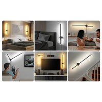 Applique murale LED minimaliste moderne à bande linéaire pour chambre et salon corps en fer mur de fond de télévision en aluminium pour canapé de chevet