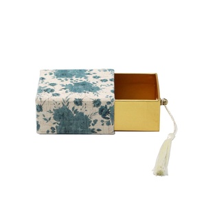 Biodegradable Customizable Luxury New Design Velvet Cuboid Drawer <b>Box</b> for Anniversary Gift Jewelry Gold Cardstock Paper <b>Box</b> - Product Image 4