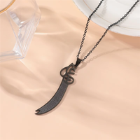 Pendentif Épée Scimitar Zulfiqar en Acier Inoxydable, Bijou de Mode Musulman Islamique Arabe, Vente en Gros