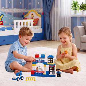 Ensemble de blocs de construction personnalisés OEM de 181 pièces, commissariat de police, marque privée, jouet éducatif, vente en gros, usine, approvisionnement en vrac, cadeau - Product Image 2