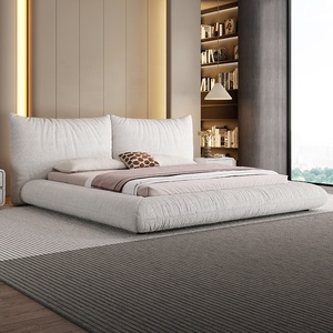 Letto in Tessuto Stile Crema, Moderno Minimalista di Lusso Leggero con Contenitore Tatami, Letto Matrimoniale per Camera da Letto Padronale - Product Image 2