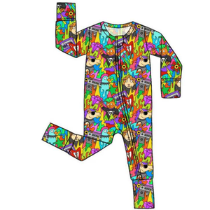 En stock, divers pyjamas pour bébé en bambou imprimés, boîtes mystère en bambou, barboteuse en bambou personnalisée pour bébé, boîte mystère en bambou pour pyjama, vente en gros - Product Image 1