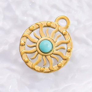 Colecciones de Dijes de Acero Inoxidable con Baño de Oro PVD de 18K en Múltiples Estilos |   Colgantes de Tarot con diseño de Ojo, Luna y Sol para la creación de joyas DIY - Product Image 6