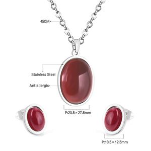 Ensemble de bijoux de mariée de Dubaï, accessoires pour femmes, boucles d'oreilles en or, collier, ensembles de bijoux en acier inoxydable - Product Image 5