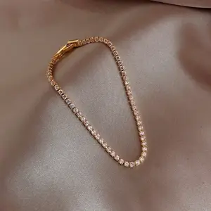 HOVANCI Regalo di San Valentino Brillante Diamante Zircone Braccialetto Del Braccialetto Ins di Stile Della Corea Dei Monili Della Cz Tennis Braccialetto Chain Per Le Donne