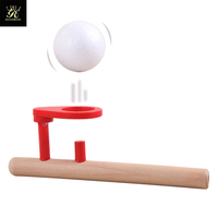 Divertido Juego de Pelota Levitante con Tubo de Madera para Soplar, Juguete de Pelota Flotante, Ejercicio de Músculos Orales, Juego Sensorial para Niños