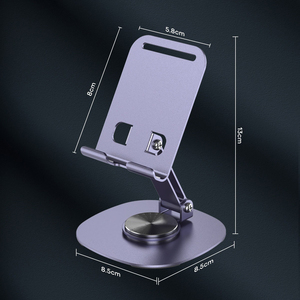 Support de téléphone de bureau universel, en métal durable, antidérapant pour plus de stabilité, rotation à 360 degrés, portable et pliable, compatible avec tous les téléphones mobiles - Product Image 4