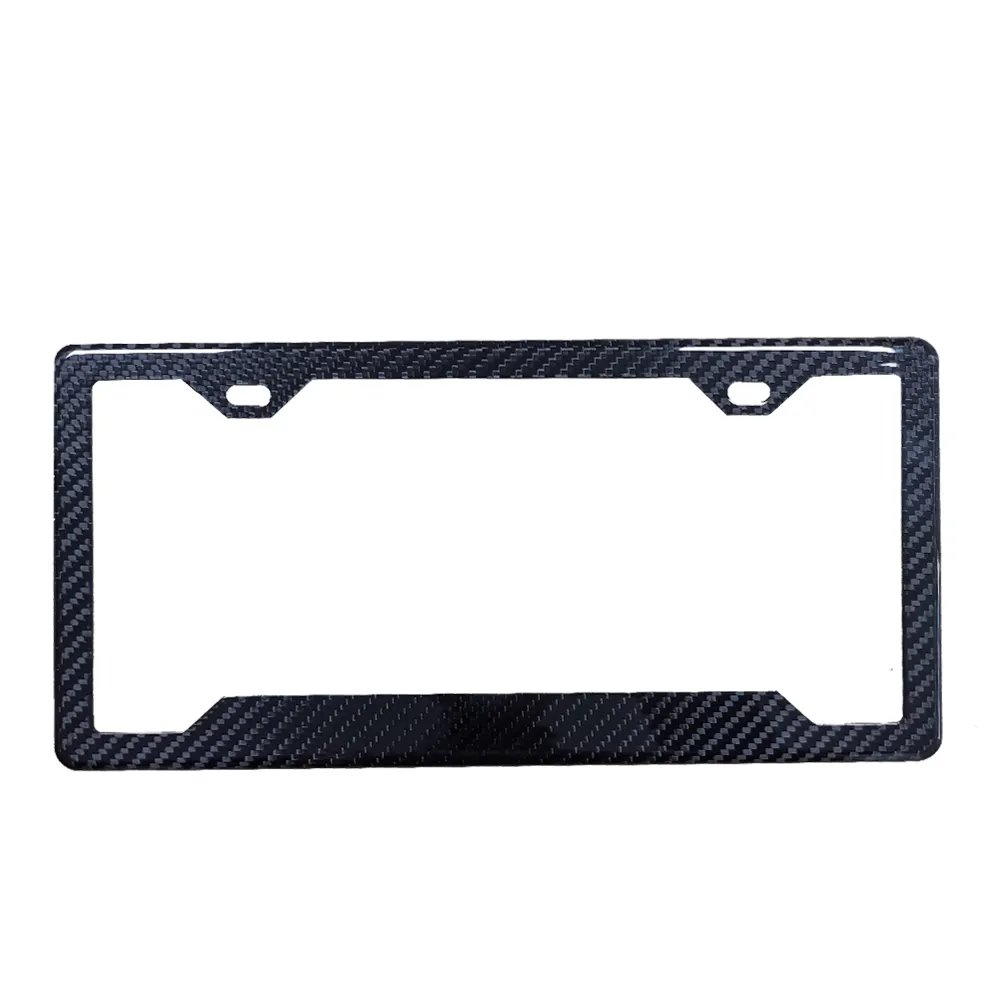 Hot Sale Low MOQ 1 Piece 100% Forged Carbon fiber car license plate frame holder with Two holes for model 004