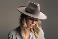 Huayihats luxe 100 laine crayon bord Fedora chapeaux pour large bord avec accessoires bandes pour fêtes pêche entreprise OEM/ODM
