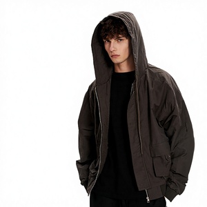 Chaqueta Bomber con Capucha Estilo Americano 11KN, para Hombre y Mujer, Primavera, Vintage, Informal, Holgada, con Múltiples Bolsillos y Cierre - Product Image 3