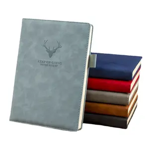 Caderno com suporte para caneta, impressão personalizada a5 alce cervos design notebook diário b5 agenda cobertura macia de couro diário jornal caderno com suporte de caneta