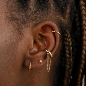 <span class=keywords><strong>Pendientes</strong></span> Huggies Gemnel Personalizados de Plata 925 y Oro de 18k con Piedra de Nacimiento de Enero a Diciembre, Circonita Cúbica y Rubí - Product Image 5