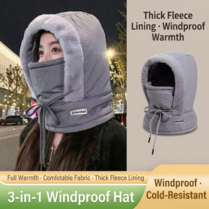 <span class=keywords><strong>Cagoule</strong></span> thermique coupe-vent noire avec masque en polaire et cache-cou pour le ski et les activités de plein air en hiver - Product Image 4