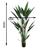 Plante artificielle Strelitzia réaliste au toucher, 180 cm, pour intérieur, extérieur, maison, bureau, hôtel