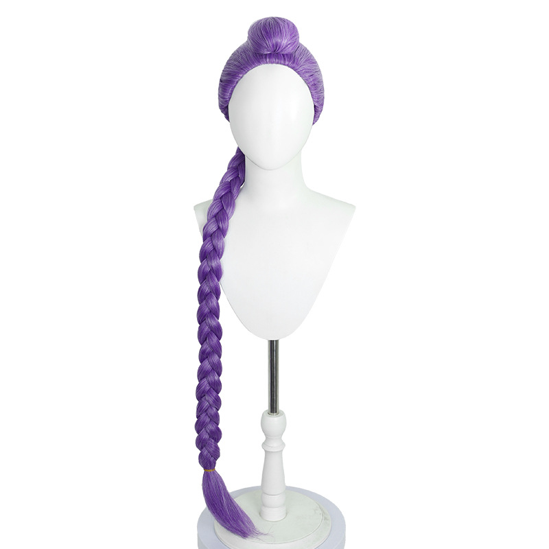 Peluca Morada De Cazador Con Trenzas Largas Para Niños, Cosplay De Anime, Ideal Para Halloween Y Carnaval