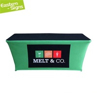 Housse de table extensible personnalisée avec logo, 4FT 6FT 8FT, sans plis, ajustée, pour salon professionnel, exposition, événement