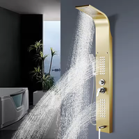 Panneau de douche mural à affichage numérique LED, cascade de pluie, acier inoxydable 304