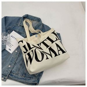 Large Capacity Letter <b>Canvas</b> <b>Tote</b> Spring Summer Fashion Zipper Polyester Lady Bag for Shopping - Product Image 5