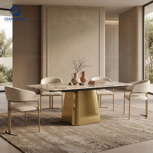 Table à manger extensible élégante en pierre frittée de style européen, gain de place, 6 à 8 places, pour la maison, les restaurants, les hôtels - Product Image 2