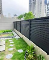 Clôture en aluminium à barres verticales de 6 pieds, traitée thermiquement, haute, antivol, écologique, résistante aux intempéries, design moderne – Offre Spéciale