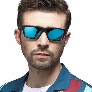 Óculos de sol esportivo masculino polarizado, óculos quadrados de praia esportivo para homens, 2022