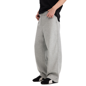 <b>Men's</b> Gray Relaxed Fit Sweatpants <b>Lounge</b> & Street Style <b>Pants</b> <b>Men</b>’s Fleece Sweatpants Warm Winter Joggers for Outdoor & Indoor - Product Image 1