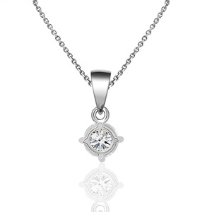 Collar con Colgante de Moissanita MicroPave <span class=keywords><strong>EColor</strong></span>, Cadena de Plata de Ley 925 con Eslabones en O, Estilo Europeo-Americano, Forma Geométrica, Fino - Product Image 5