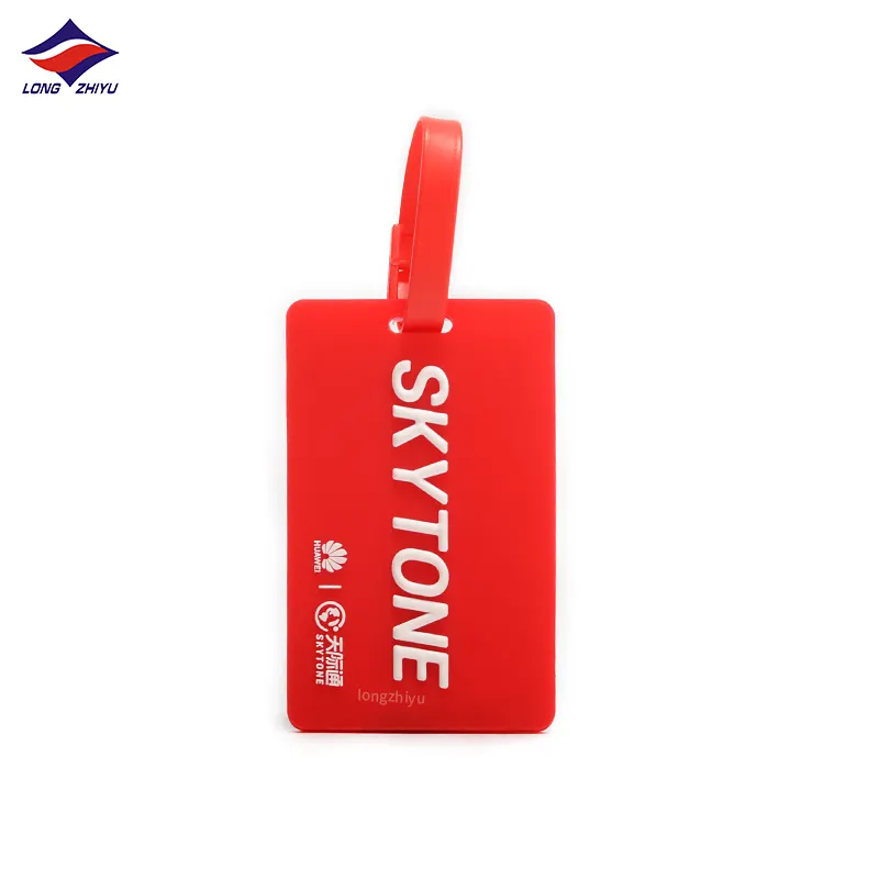 Longzhiyu 17 Anos Fabricante Forma Regular Bagagem Tag Logotipo Personalizado Nome ID Bagagem Bolsa De Borracha De Silicone PVC Mala Tags