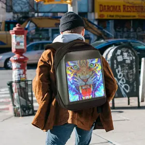 Mochila digital para publicidade, mochila de cavalo com led, mochila de alta definição com tela, bolsa de cavalo com led