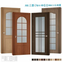 Porte de chambre BASEN de style européen moderne, en polymère imperméable et bois massif, ouverture coulissante, surface finie, garantie 1 an, villa