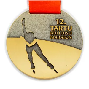 Ucuz tasarım kendi boş çinko alaşım 3D altın ödülü maratonu koşu özel Metal spor madalyası