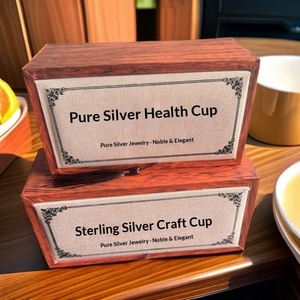 Elegant Sterling Silver Health Cup, Hand-Embossed Gift Box, Perfect for Business & Collecting - Product Image 3