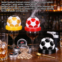 Kit de fumage pour cocktails et whisky en forme de ballon de football, infuseur de fumée froide, copeaux de bois, torche, brosse de nettoyage, portable, pour barman, pour fumer les boissons
