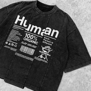 เสื้อยืดผู้ชายฮิปฮอปสะพายไหล่แนววินเทจเสื้อครอปผ้าตัดต่อผ้าคอตตอนคุณภาพสูงผ้าซักกรด100% - Product Image 4