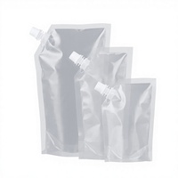 Pochette souple personnalisée blanche de 500 ml pour boissons gazeuses, imprimée en héliogravure, refermable, avec bec verseur, jetable