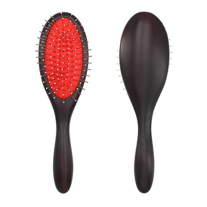 Biểu Tượng Tùy Chỉnh Bàn Chải Tóc Kim Loại Pins Lông Tóc Giả Bàn Chải Vòng Mái Chèo Đệm Detangling Bàn Chải Tóc Bằng Gỗ - Product Image 1