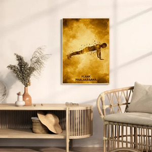 Vintage Yoga Pose série méditation Om symbole musculation Art affiche toile <span class=keywords><strong>peinture</strong></span> mur imprime photo Yoga chambre décor à la maison - Product Image 4