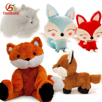 Jouet de renard mignon en peluche et en peluche, animal personnalisé en peluche, blanc, bleu, rouge, gros renard