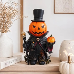 Lanterne en résine de citrouille effrayante et squelette pour Halloween, décoration de table, figurine macabre pour dropshipping Shopify - Product Image 5