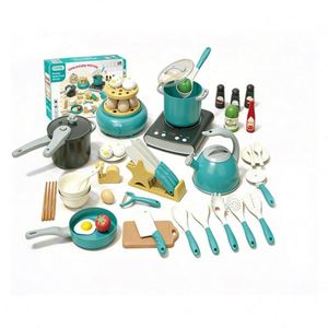 Mini Toy Kitchen Cooking Set Kids Counter Burner Pantry <b>Shelf</b> Culinary Discovery Creative Development Imagination Learning - Product Image 1