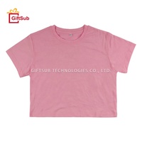 T-shirts courts personnalisés en polyester effet coton, couleurs pastel, pour femmes et jeunes filles