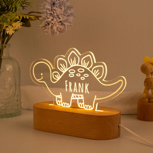 Lampe de nuit personnalisée en acrylique dinosaure Décoration de <span class=keywords><strong>chambre</strong></span> d'enfant Nom personnalisé Décoration de nuit de chevet - Product Image 2
