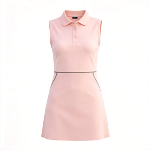 Abito da Golf Senza Maniche per Donna, Collo a Polo, 82% Poliestere 18% Spandex, 235GSM, Asciugatura Rapida, Elasticizzato in 4 Direzioni, Vestito da Tennis Linea A - Product Image 1