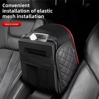 Vente en gros : Console centrale multifonctionnelle pour voiture avec couvercle en cuir, rangement pour mouchoirs et porte-gobelet intégré