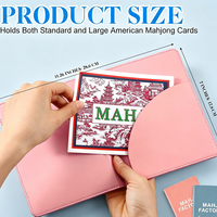 Étui de protection minimaliste en cuir PU pour cartes de Mahjong, idéal pour les voyages, pochette pour jeu de société