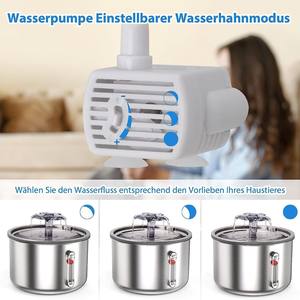 Fuente de agua para mascotas de acero inoxidable para gatos y perros, dispensador automático de circulación, eléctrico desmontable, 800g - Product Image 3